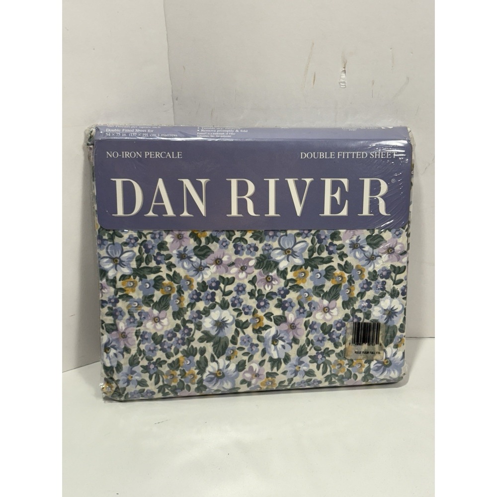 Dan River Double Fitted Full Sheet Millefleur Mille Fleur Floral Cottage VTG NEW